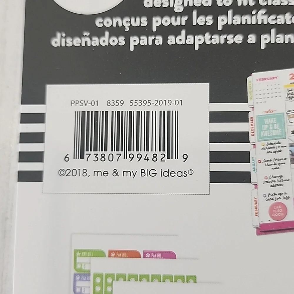 The Happy Planner planner basics 1829 pieces 30 sheets fits classic size planner